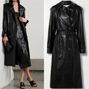 VERONICA BEARD Conneley Dickey Belted Faux Leather Trench Coat